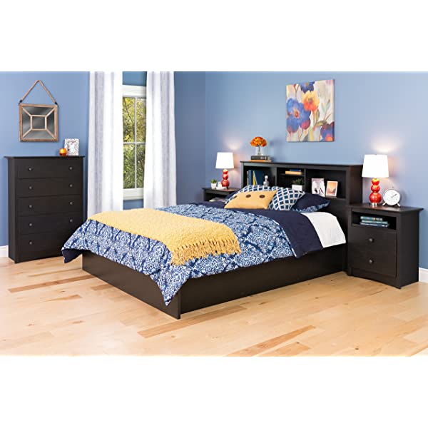 Prepac Fremont 2 Drawer Nightstand with Open Shelf, Espresso, Tall Espresso Fremont Nightstand