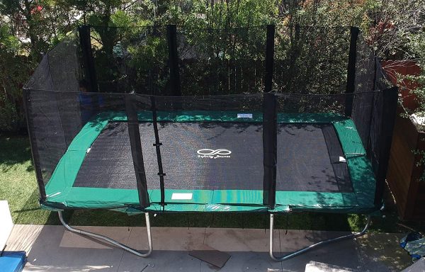 Gymnastic Outdoor Adults Kids Rectangle Trampoline with Net Enclosure – High Performance Commercial Grade Heavy Weight Jumping Capacity