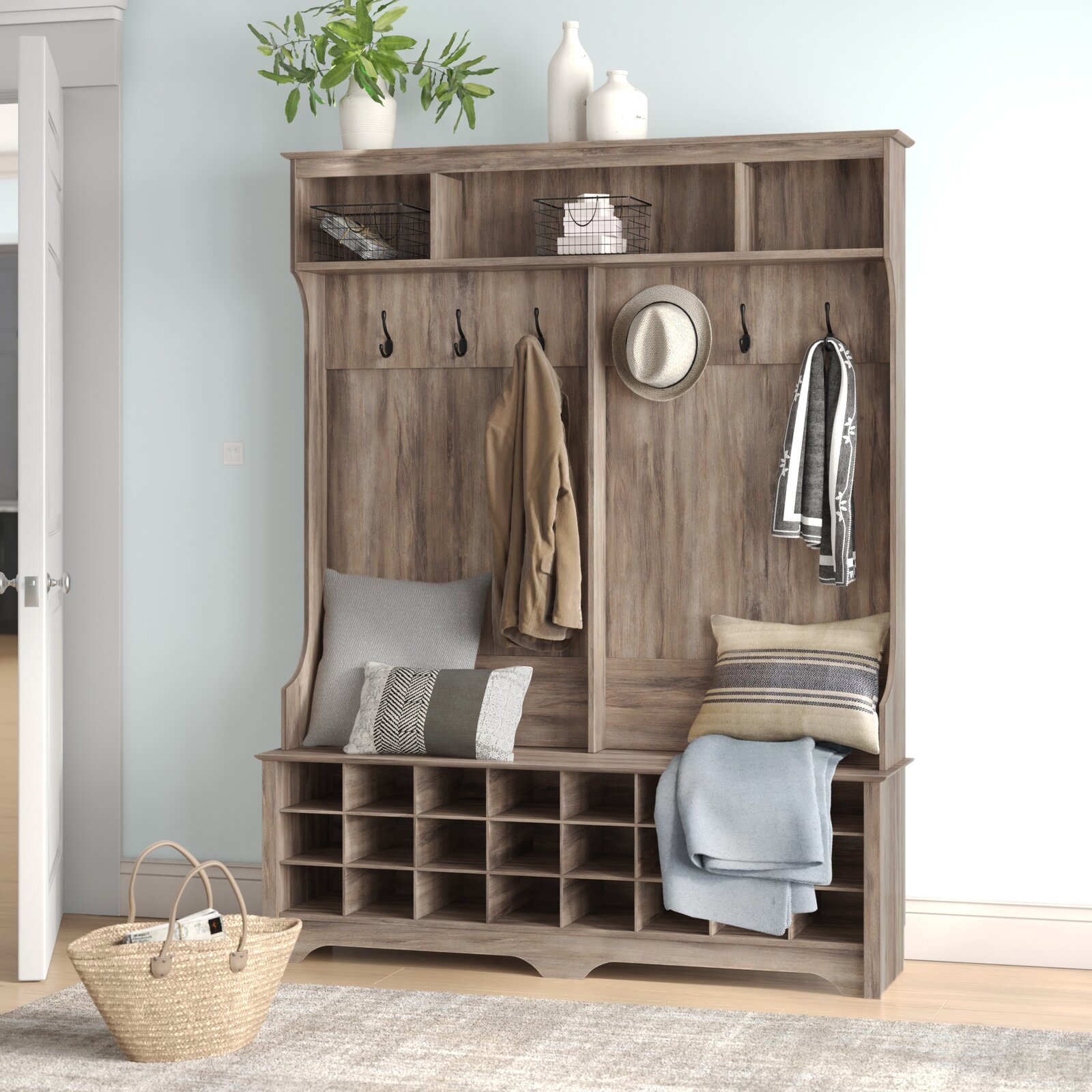 【Furniture】Gracie 60'' Wide Hall Tree with Bench