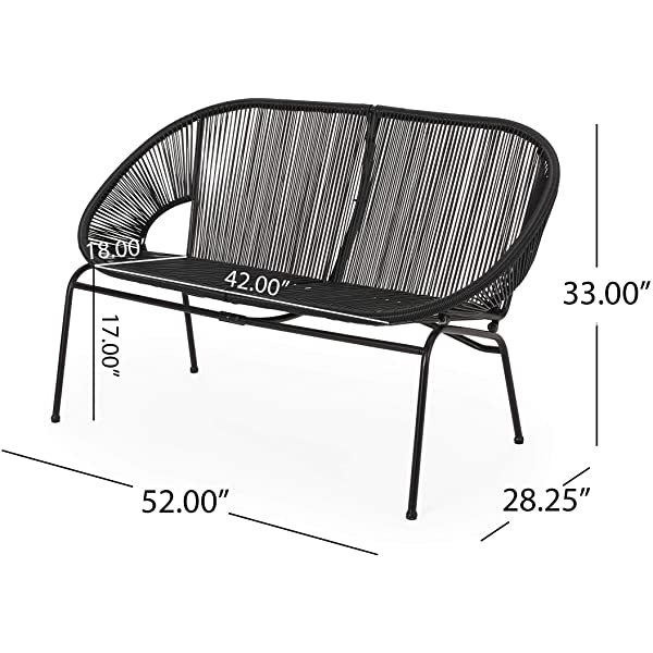 Christopher Knight Home 313522 Loveseat, Black