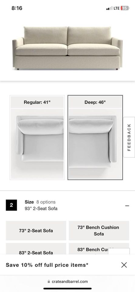 Crate And Barrel Deep Lounge Sofa