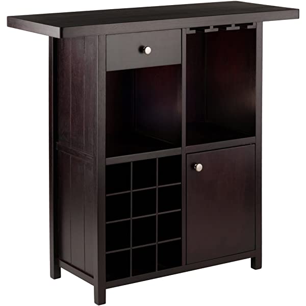 Winsome Macon Bar Wine Cabinet, Espresso