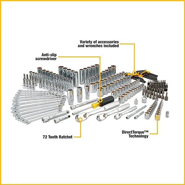 DEWALT Mechanics Tool Set, 205 pc (DWMT81534), 205 pc Tool Set