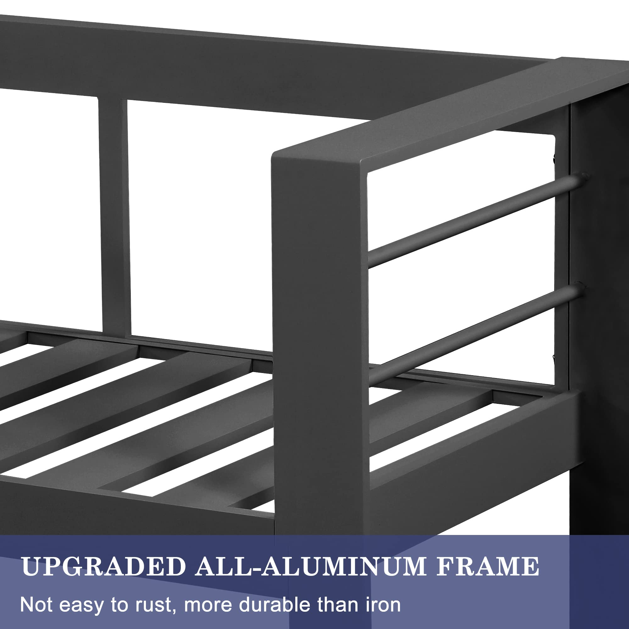 【Furniture】Aluminum Outdoor Patio Furniture Set, Outdoor Sectional Metal Sofa with 5