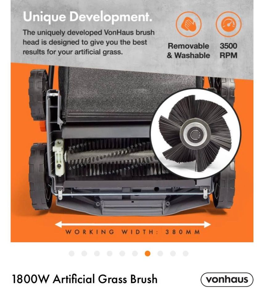 Vonhaus 1800W Artificial Grass Brush