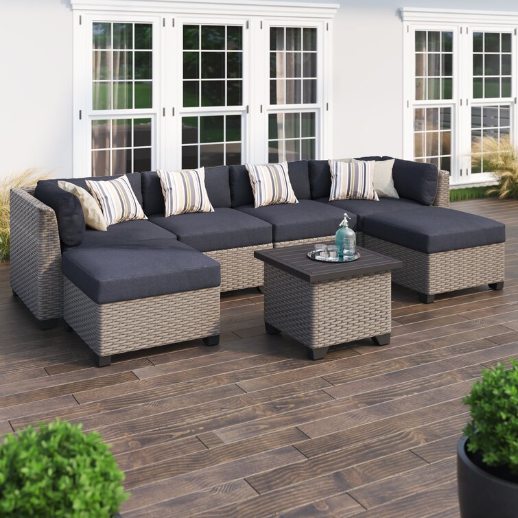 Merlyn High-Density Polyethylene (HDPE) Wicker 5 - Person Seating Group with Cushions