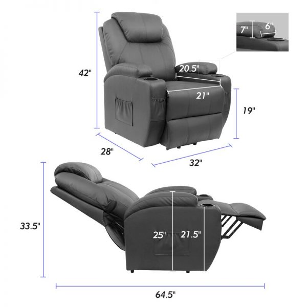 Low price sale imitation leather electric recliner heated massage chair