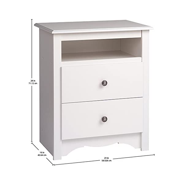 Prepac Fremont 2 Drawer Nightstand with Open Shelf, Espresso, Tall Espresso Fremont Nightstand
