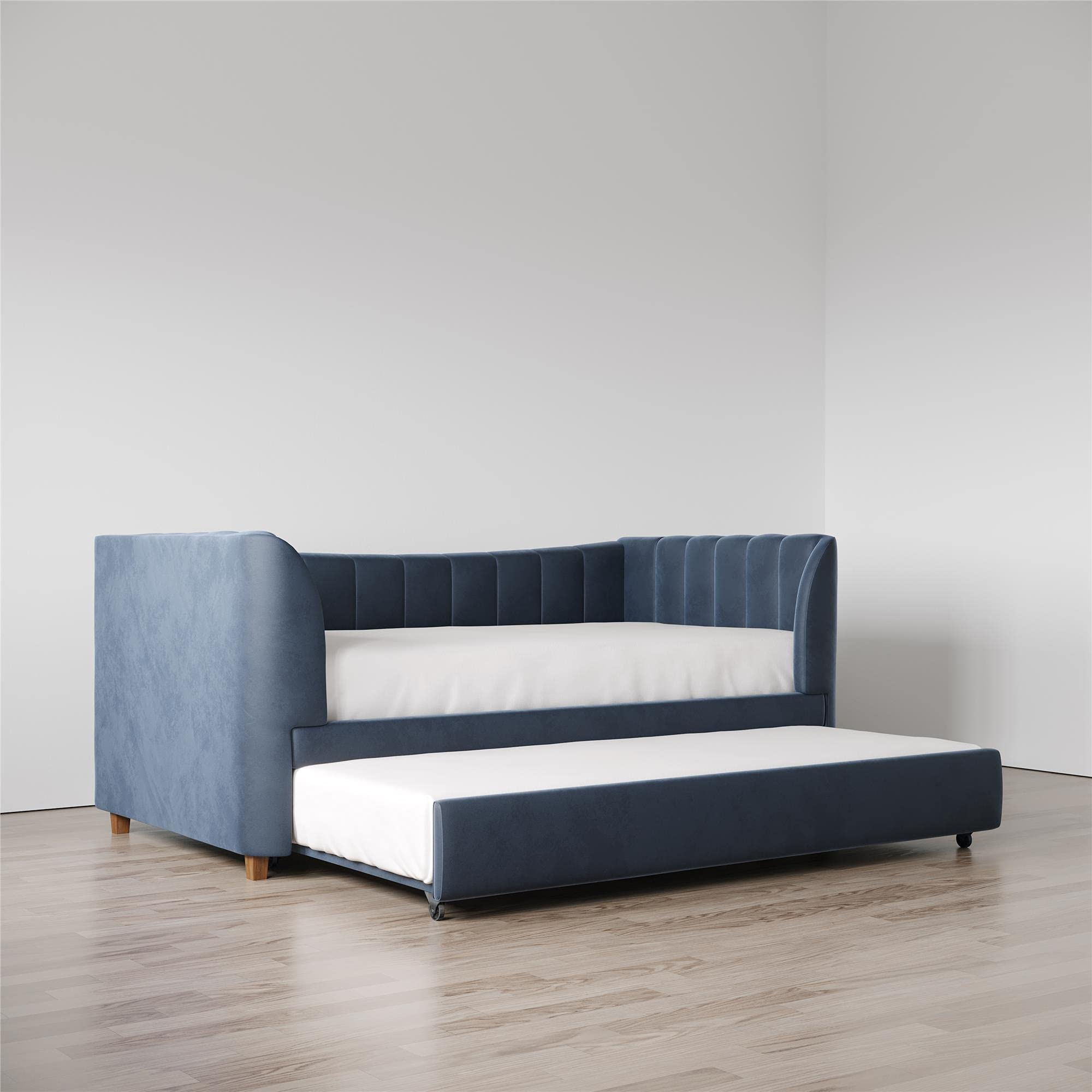 【Furniture】Valentina Upholstered Daybed with Trundle, Twin