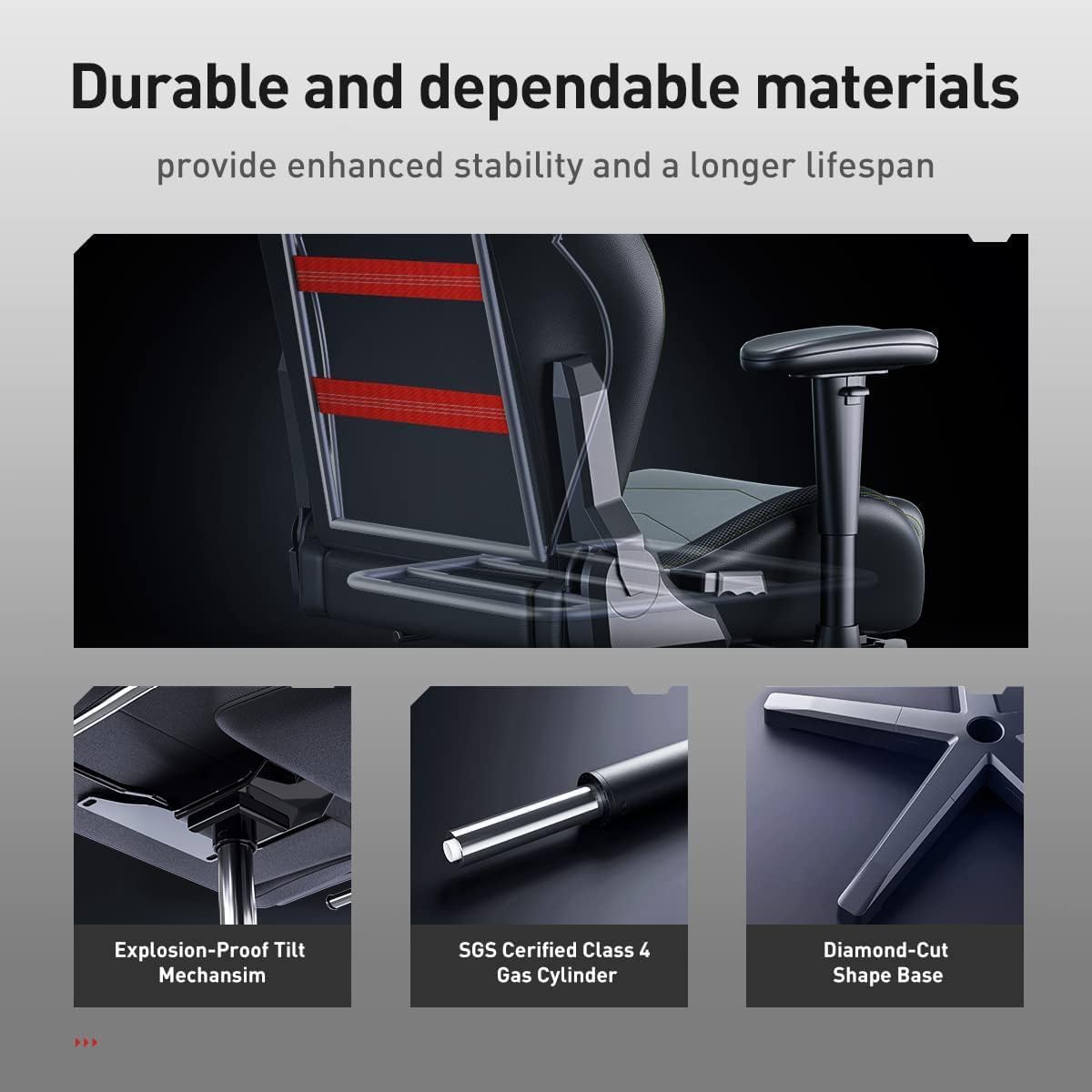 AutoFull C3 Gaming Chair Ergonomic Office Chair with 3D Bionic Lumbar Support, Racing Style Premium PU Leather Computer Chair Gamer Chairs with Footrest and Headrest(3-Years Warranty)