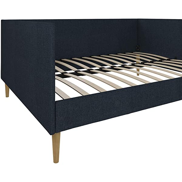 DHP Franklin Mid Century Upholstered Daybed, Sofa Bed, Twin Size Frame, Tan Linen Linen Twin Tan