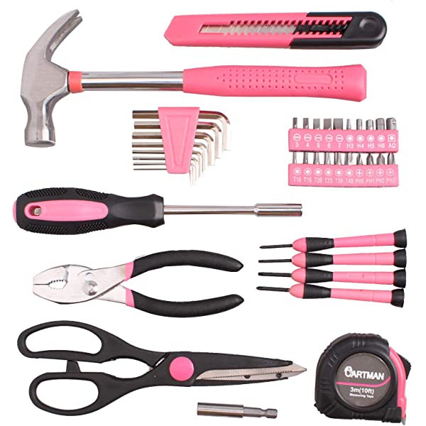 CARTMAN Orange 39-Piece Tool Set - General Household Hand Tool Kit with Plastic Toolbox Storage Case Orange 39pcs