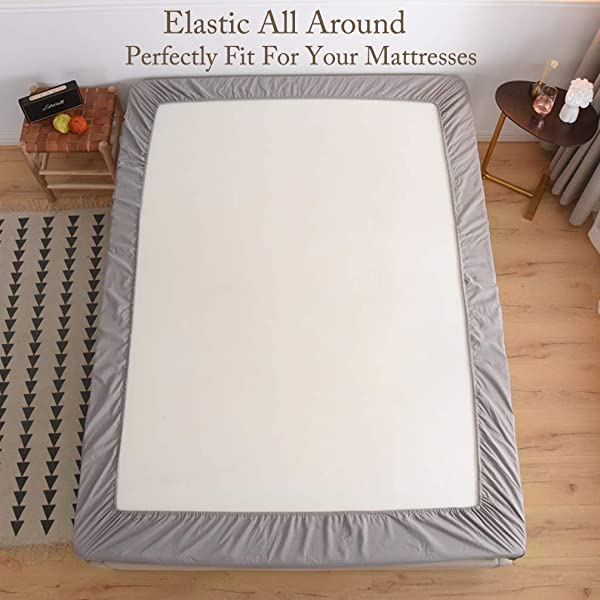 LBRO2M Bed Sheet Set Queen Size 16 Inches Deep Pocket 1800 Thread Count 100% Microfiber Sheet,Bedding Super Soft Comfortable, Cool Warm,4 Piece（Dark Grey） Dark Grey Queen