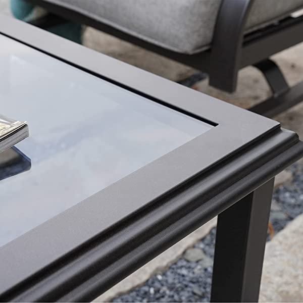 Grand Patio Patio Furniture Coffee Table Outdoor Side Table Glass Black