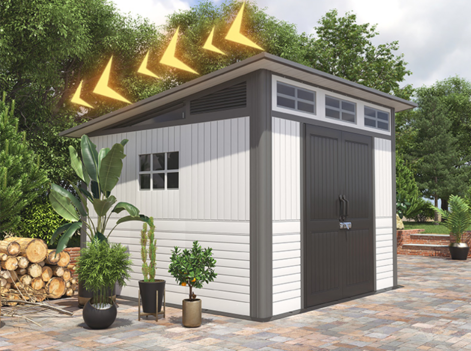 Outdoor garden storage tool room outdoor utility room roof removable mobile house courtyard simple.