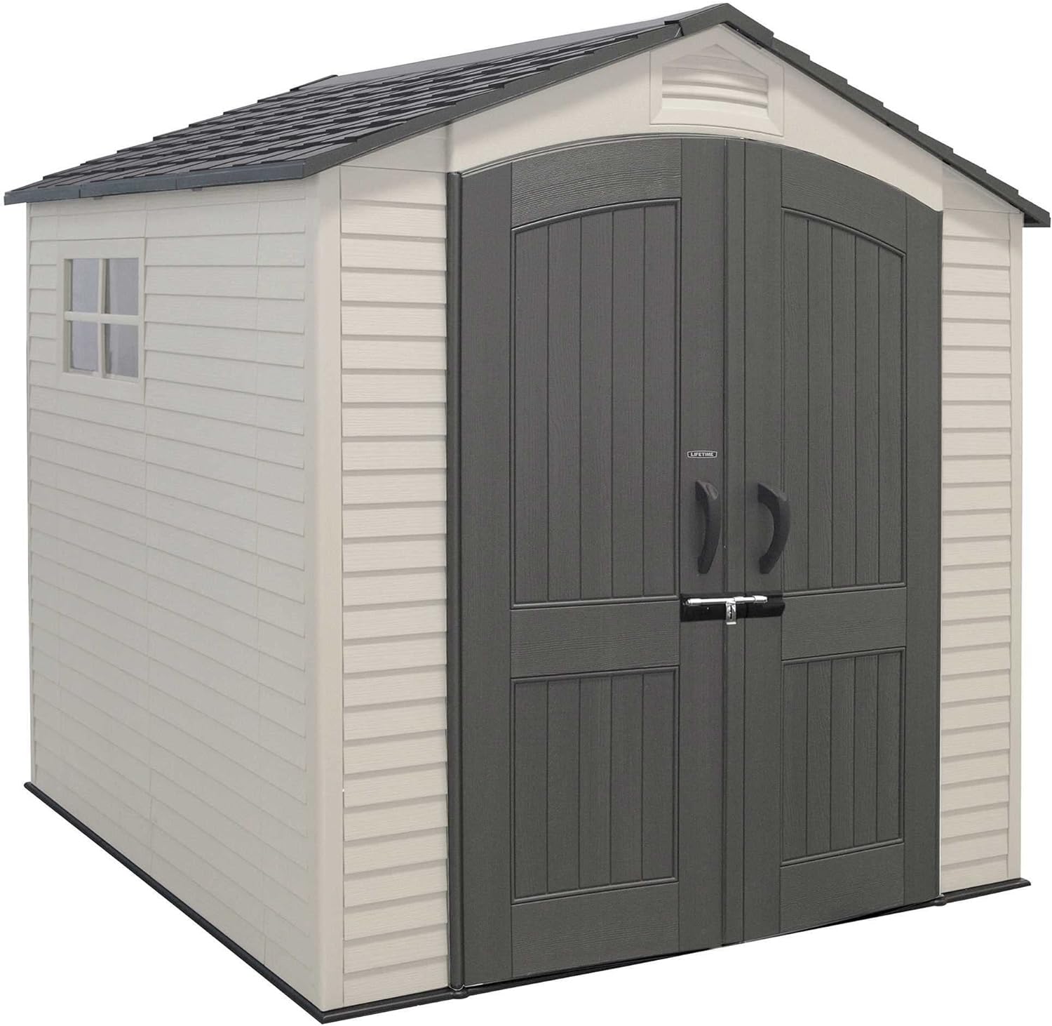 Lifetime 60190 7 x 7ft Heavy Duty Plastic Shed, Beige