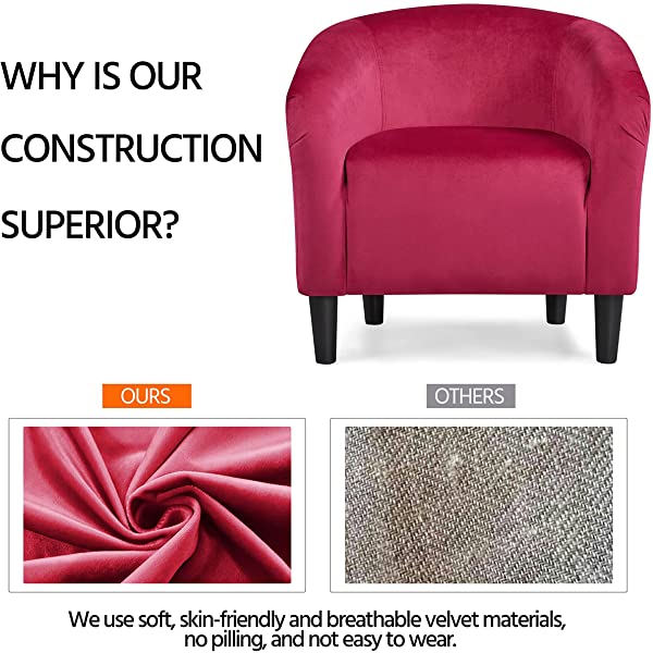 Yaheetech Set of 2 Modern Style Accent Barrel Chair Upholstered Chair Arm Chair Club Chair for Living Room Bedroom Reception Room Office Ivory