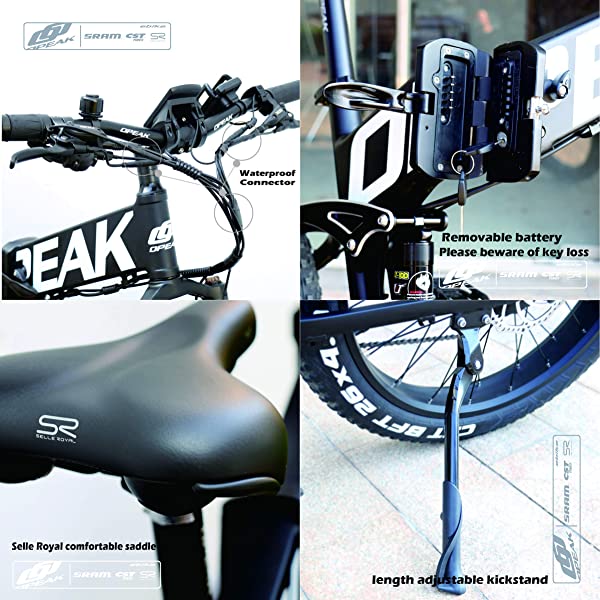 Opeak Ebike Foldable Electric Bike 750W High Speed Motor, 12AH Removable 48V Ebike Battery, 8 Speed, 26’’4.0 Fat Tire Electric Bike Folding Ebikes for Adults, E Bikes for Women and Men UNIK - white