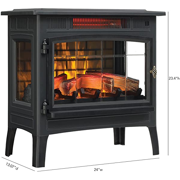 Duraflame 3D Infrared Electric Fireplace Stove with Remote Control - Portable Indoor Space Heater - DFI-5010 (Black)