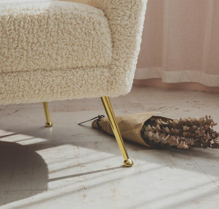 Nordic designer light luxury lamb wool soft cute sofa living room bedroom balcony lazy princess chair