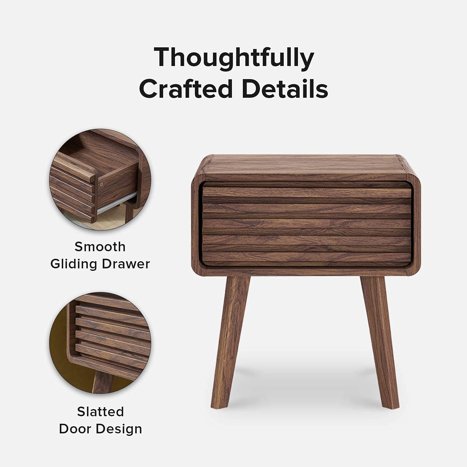 【Furniture】Ensley Mid Century Modern Coffee Table & Side Table Set (Coffee Table + 2 Side Table)