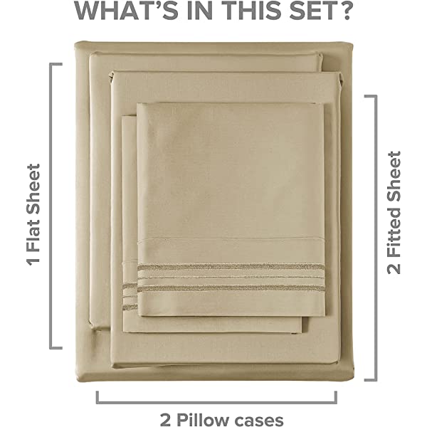 Queen Size Sheet Set - 4 Piece - Hotel Luxury Bed Sheets - Extra Soft - Deep Pockets - Easy Fit - Breathable & Cooling Sheets - Wrinkle Free - Comfy – Dark Grey Bed Sheets - Queens Sheets – 4 PC Queen Grey