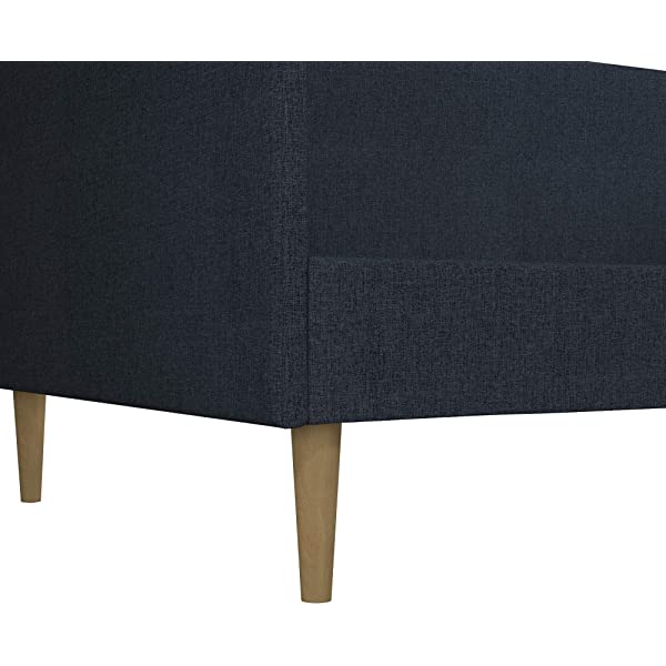 DHP Franklin Mid Century Upholstered Daybed, Sofa Bed, Twin Size Frame, Tan Linen Linen Twin Tan