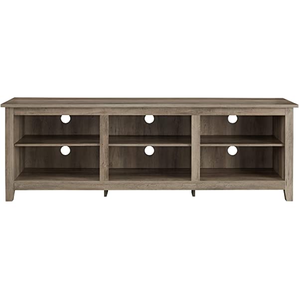 Walker Edison Wren Classic 4 Cubby TV Stand for TVs up to 65 Inches, 58 Inch, Black Black 58 InchTV Stand