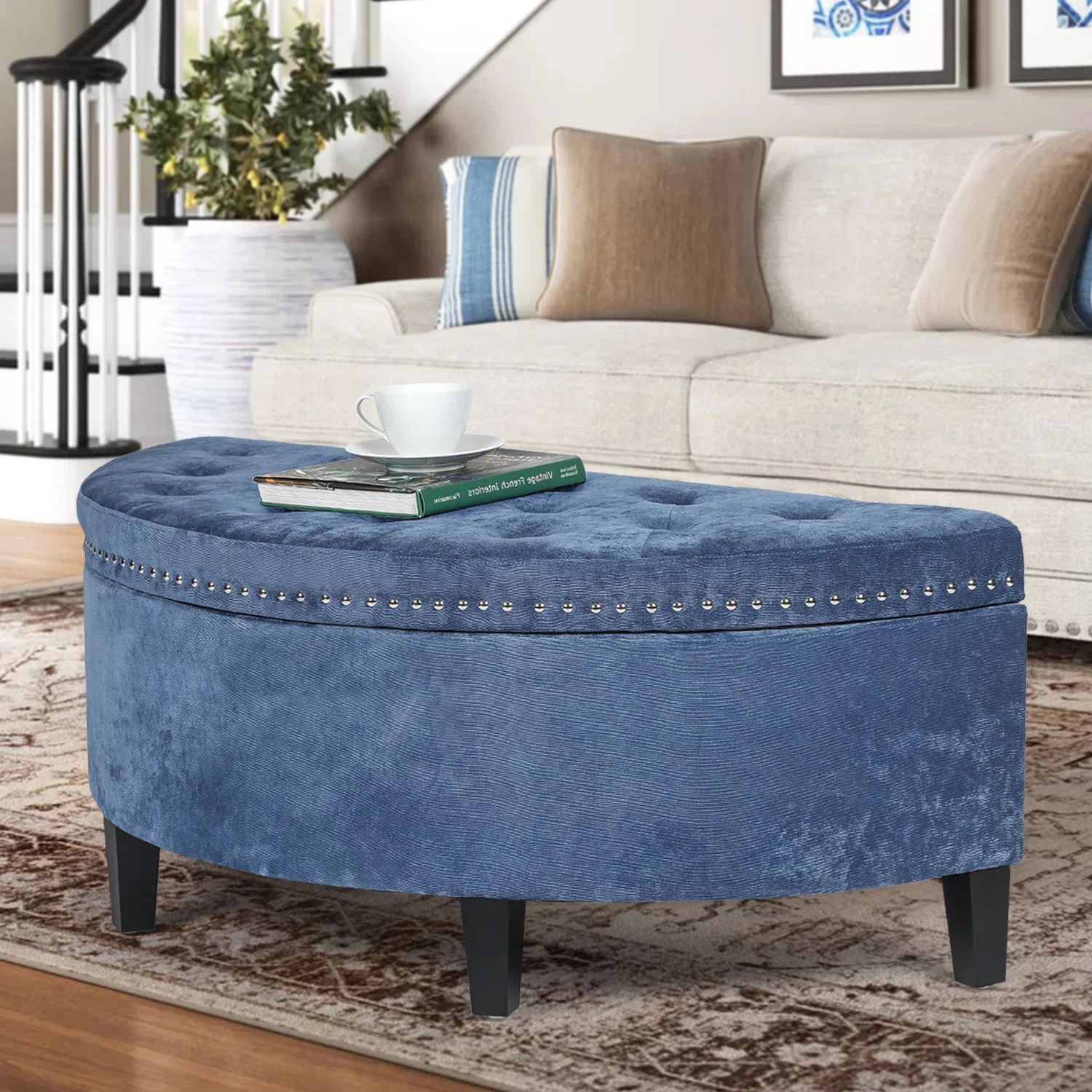 【Furniture】Roxann Upholstered Flip Top Storage Bench
