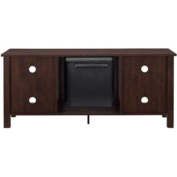 Walker Edison Wren Classic 4 Cubby TV Stand for TVs up to 65 Inches, 58 Inch, Black Black 58 InchTV Stand