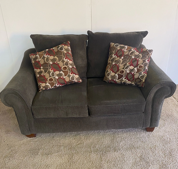 Brown love seat