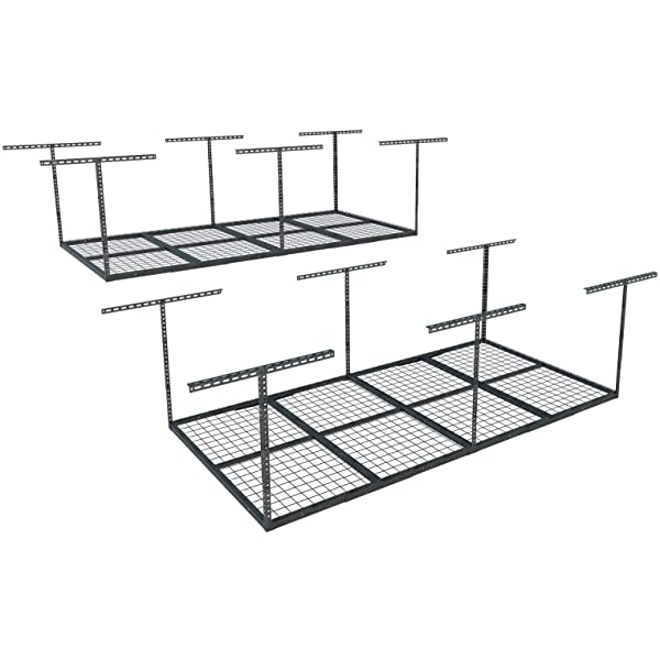 FLEXIMOUNTS 4x8 Overhead Garage Storage Rack Adjustable Ceiling Garage Rack Heavy Duty, 96