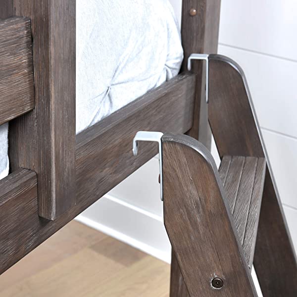 Max & Lily Twin Low Loft Bed with Staircase, White White Low Loft + Staircase Bed