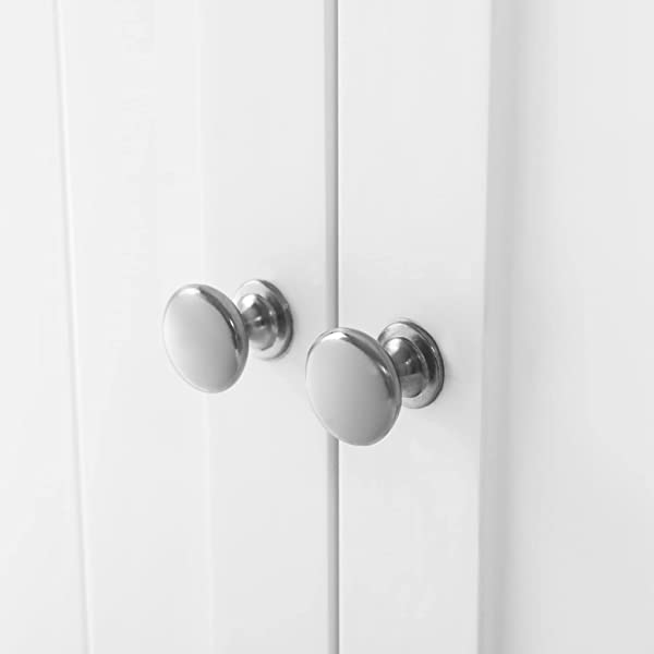 VASAGLE Bathroom Floor Storage Cabinet with Double Door Adjustable Shelf, 23.6 x 11.8 x 31.5 Inches White UBCB60W