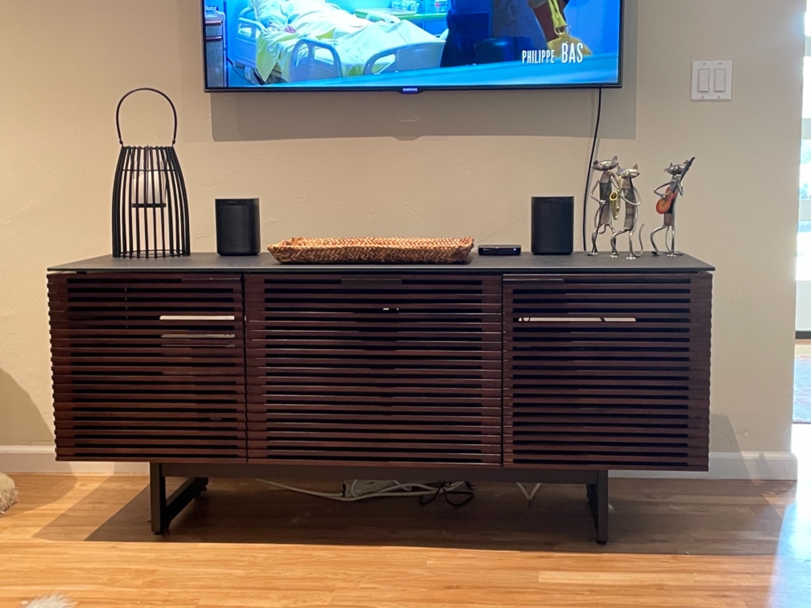 【Furniture】BDI Corridor 8177 Triple-Width Media Console with Drawer, Charcoal