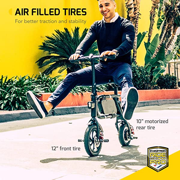 Swagtron Swagcycle Pro Pedal-Free App-Enabled Folding Electric Bike with USB Port to Charge on The Go White One Size Portable