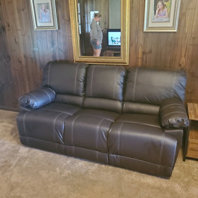 【Furniture】Edgar 81'' Vegan Leather Sofa