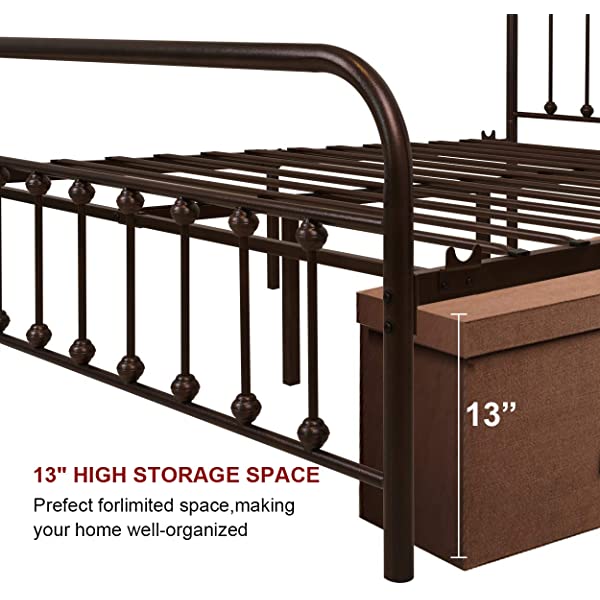 Black Metal Bed Frame Full Size with Headboard and Footboard Single Platform Mattress Base,Metal Tube and Iron-Art Bed（Full,Black） Full Black