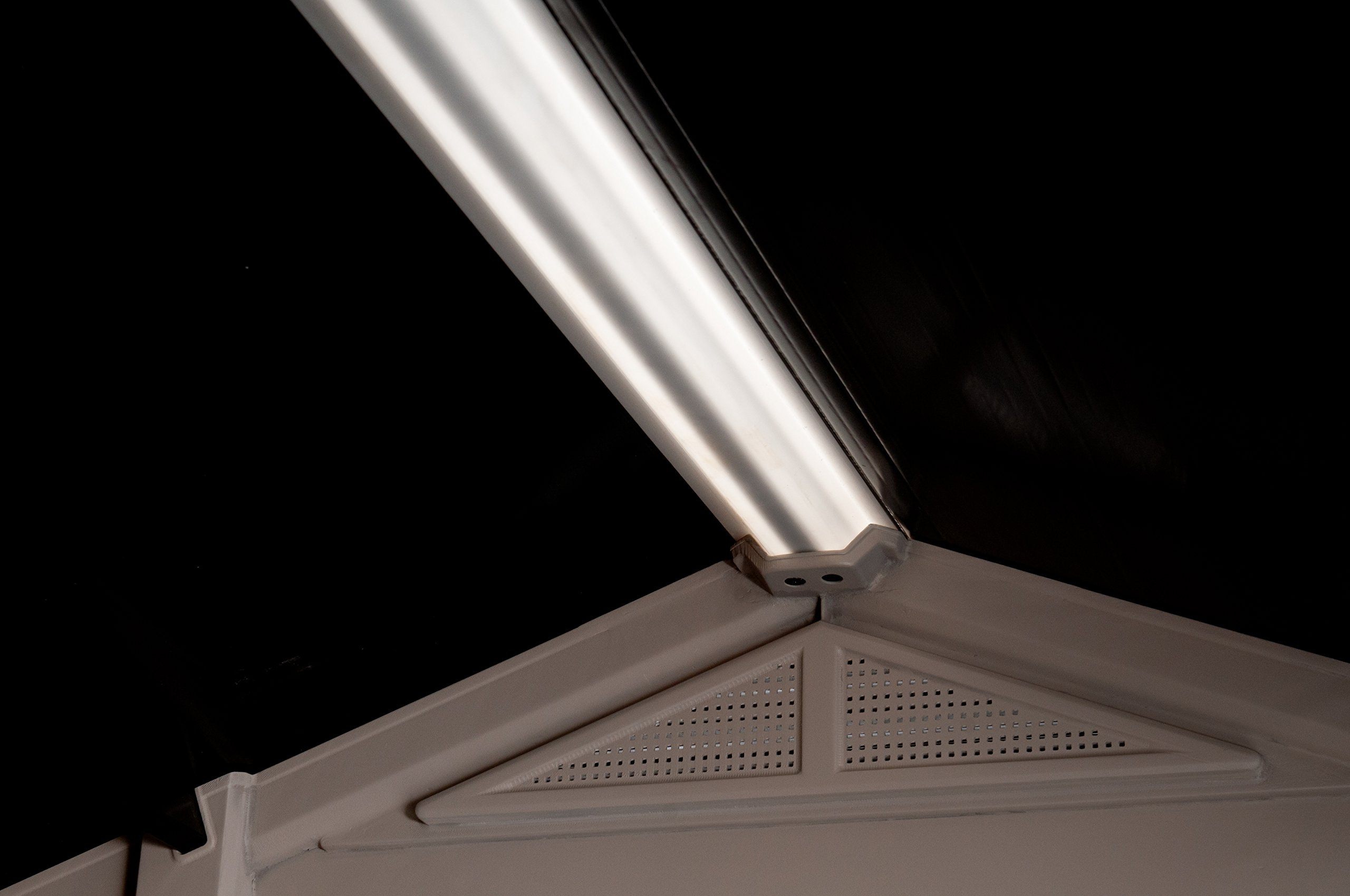 【Storage Shed】10x8 Large Resin Outdoor Shed for Patio Furniture, Lawn Mower, and Bike Storage, Taupe