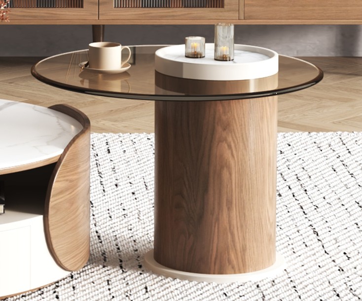 round coffee table coffee table living room household two-piece set