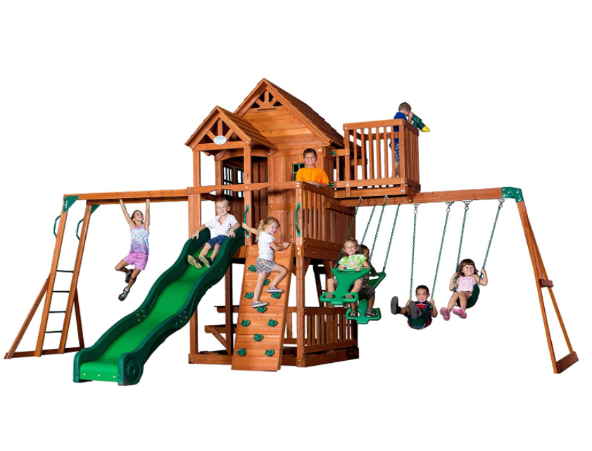 Backyard Discovery Skyfort II All Cedar Wood Swing Set