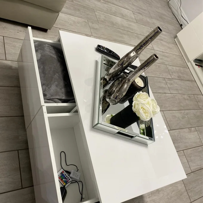 【Furniture】Gastelum Block Coffee Table with Storage