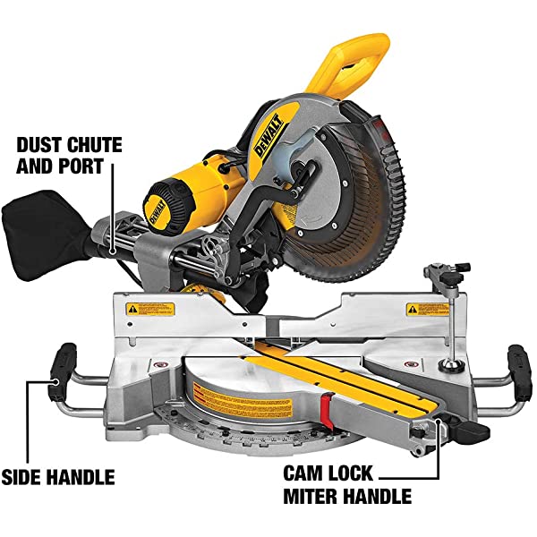 DEWALT 12-Inch Miter Saw, 15-Amp, Single Bevel, Compound (DWS715) 12