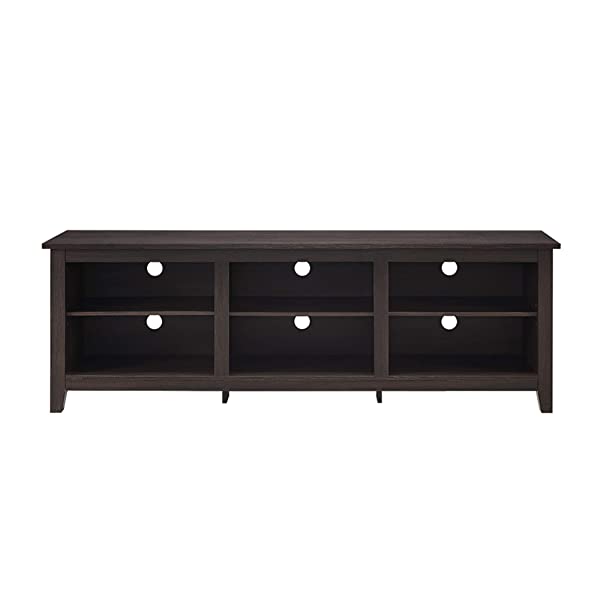 Walker Edison Wren Classic 4 Cubby TV Stand for TVs up to 65 Inches, 58 Inch, Black Black 58 InchTV Stand