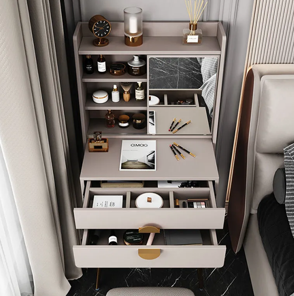 dressing table set, girl dressing table with large mirror makeup storage box stool, suitable for bedroom, powder room