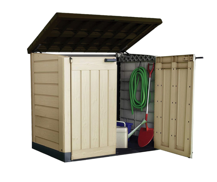 Keter Store It Out Max 1200L Outdoor Garden & Wheelie Bin Storage Shed – Brown/Beige