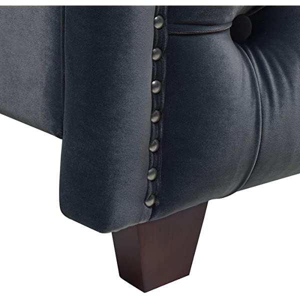 Jennifer Taylor Home Marcella Collection Queen Wingback Tufted Hand-Applied Nail Heads Upholstered Bed, Antique White Antique White Queen