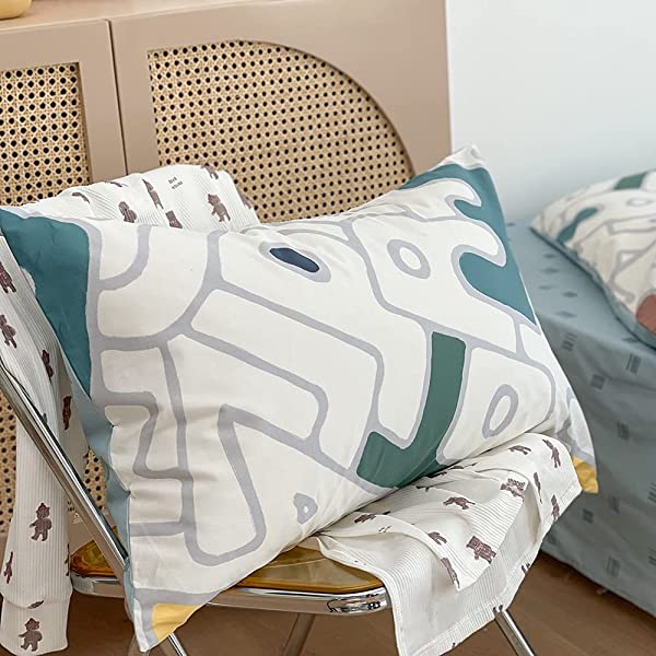 New Cartoon Animals Elephant Print Duvet Cover Sets for Kids 100% Cotton Reversible Soft 3 Pieces Kids Bedding Duvet Cover Pillowcases Kawaii Cloud Bedding Sets, Queen/Full Full/Queen (1 Duvet Cover + 2 Pillowcases) Multi A00 Elephant Bunny Balloon