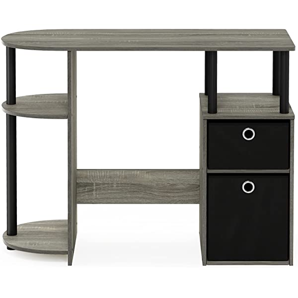 FURINNO Jaya Computer Study Desk with Bin, Brown Espresso