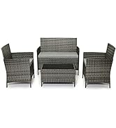EVRE Rattan Garden Furniture Set Patio Conservatory Indoor Outdoor 4 piece set